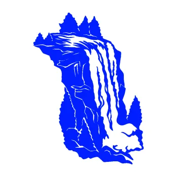 Samolepící dekorace Vodopád pravá krajina (19 - modrá dynamic) SAMOLEPKA NA AUTO, NÁLEPKA, FÓLIE, POLEP, TUNING, VLASTNÍ TEXT, TISK, AUTOSAMOLEPKY.cz, POLEPY, OBRÁZEK, LOGO, 3D STICKERS