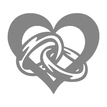 Samolepící dekorace SAMOLEPKA Snubní prstýnky v srdíčku pravá (17 - šedá) NA AUTO, NÁLEPKA, FÓLIE, POLEP, TUNING, VLASTNÍ TEXT, TISK, AUTOSAMOLEPKY.cz, POLEPY, OBRÁZEK, LOGO, SAMOLEPKY