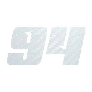 Polep vozidla SAMOLEPKA Startovní číslo 94 typ 6 (51 - 3D karbon bílý) NA AUTO, NÁLEPKA, FÓLIE, POLEP, TUNING, VLASTNÍ TEXT, TISK, AUTOSAMOLEPKY.cz, POLEPY, OBRÁZEK, LOGO, SAMOLEPKY