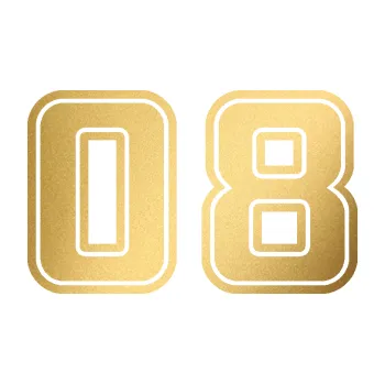 Polep vozidla Startovní číslo 08 typ 5 (43 - zlatá metalíza) SAMOLEPKA NA AUTO, NÁLEPKA, FÓLIE, POLEP, TUNING, VLASTNÍ TEXT, TISK, AUTOSAMOLEPKY.cz, POLEPY, OBRÁZEK, LOGO, 3D STICKERS