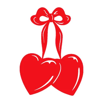 Samolepící dekorace SAMOLEPKA Srdíčka 002 levá na mašličce (10 - červená) NA AUTO, NÁLEPKA, FÓLIE, POLEP, TUNING, VLASTNÍ TEXT, TISK, AUTOSAMOLEPKY.cz, POLEPY, OBRÁZEK, LOGO, SAMOLEPKY