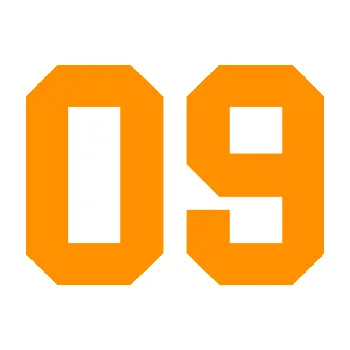 Polep vozidla Startovní číslo 09 (06 - oranžová) SAMOLEPKA NA AUTO, NÁLEPKA, FÓLIE, POLEP, TUNING, VLASTNÍ TEXT, TISK, AUTOSAMOLEPKY.cz, POLEPY, OBRÁZEK, LOGO, 3D STICKERS