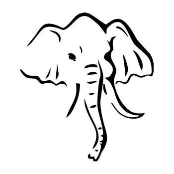 Samolepící dekorace SAMOLEPKA Slon 024 pravá (01 - černá) NA AUTO, NÁLEPKA, FÓLIE, POLEP, TUNING, VLASTNÍ TEXT, TISK, AUTOSAMOLEPKY.cz, POLEPY, OBRÁZEK, LOGO, SAMOLEPKY