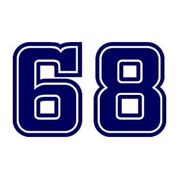 Polep vozidla Startovní číslo 68 typ 5 (23 - tmavě modrá) SAMOLEPKA NA AUTO, NÁLEPKA, FÓLIE, POLEP, TUNING, VLASTNÍ TEXT, TISK, AUTOSAMOLEPKY.cz, POLEPY, OBRÁZEK, LOGO, 3D STICKERS