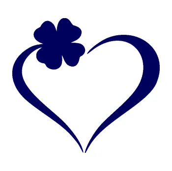 Samolepící dekorace SAMOLEPKA Srdíčko 020 levá se čtyřlístkem (23 - tmavě modrá) NA AUTO, NÁLEPKA, FÓLIE, POLEP, TUNING, VLASTNÍ TEXT, TISK, AUTOSAMOLEPKY.cz, POLEPY, OBRÁZEK, LOGO, SAMOLEPKY