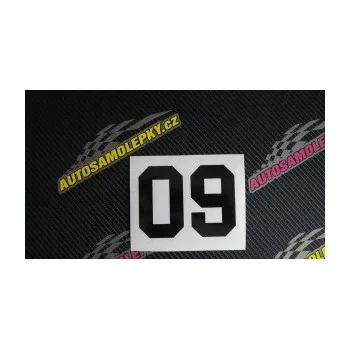 Polep vozidla SAMOLEPKA Startovní číslo 09 (10 - červená) NA AUTO, NÁLEPKA, FÓLIE, POLEP, TUNING, VLASTNÍ TEXT, TISK, AUTOSAMOLEPKY.cz, POLEPY, OBRÁZEK, LOGO, SAMOLEPKY