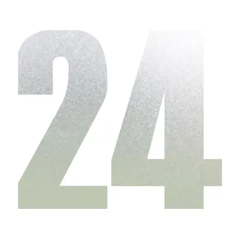 Samolepicí dekorace na vozidlo Startovní číslo 24 typ 2 (60 - pískované sklo) SAMOLEPKA NA AUTO, NÁLEPKA, FÓLIE, POLEP, TUNING, VLASTNÍ TEXT, TISK, AUTOSAMOLEPKY.cz, POLEPY, OBRÁZEK, LOGO, 3D STICKERS