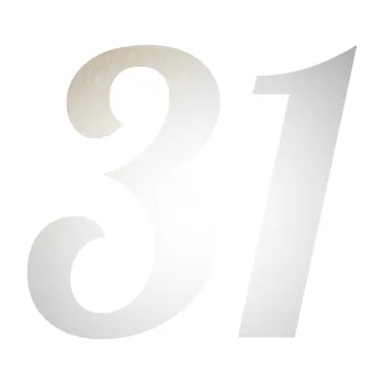 Polep vozidla SAMOLEPKA Startovní číslo 31 typ 3 (82 - odrazková reflexní bílá) NA AUTO, NÁLEPKA, FÓLIE, POLEP, TUNING, VLASTNÍ TEXT, TISK, AUTOSAMOLEPKY.cz, POLEPY, OBRÁZEK, LOGO, SAMOLEPKY