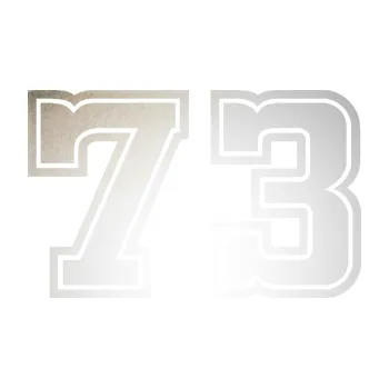 Polep vozidla SAMOLEPKA Startovní číslo 73 typ 5 (82 - odrazková reflexní bílá) NA AUTO, NÁLEPKA, FÓLIE, POLEP, TUNING, VLASTNÍ TEXT, TISK, AUTOSAMOLEPKY.cz, POLEPY, OBRÁZEK, LOGO, SAMOLEPKY