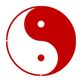 samolepka Yin yang - logo JIN a JANG (18 - tmavě červená) SAMOLEPKA NA AUTO, NÁLEPKA, FÓLIE, POLEP, TUNING, VLASTNÍ TEXT, TISK, AUTOSAMOLEPKY.cz, POLEPY, OBRÁZEK, LOGO, 3D STICKERS