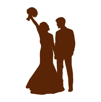 Samolepící dekorace SAMOLEPKA Svatba 003 pravá (15 - hnědá) NA AUTO, NÁLEPKA, FÓLIE, POLEP, TUNING, VLASTNÍ TEXT, TISK, AUTOSAMOLEPKY.cz, POLEPY, OBRÁZEK, LOGO, SAMOLEPKY