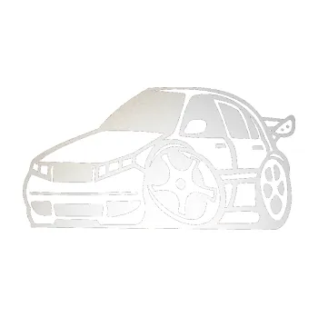 Polep vozidla SAMOLEPKA Škoda Fabia 001 karikatura levá (82 - odrazková reflexní bílá) NA AUTO, NÁLEPKA, FÓLIE, POLEP, TUNING, VLASTNÍ TEXT, TISK, AUTOSAMOLEPKY.cz, POLEPY, OBRÁZEK, LOGO, SAMOLEPKY
