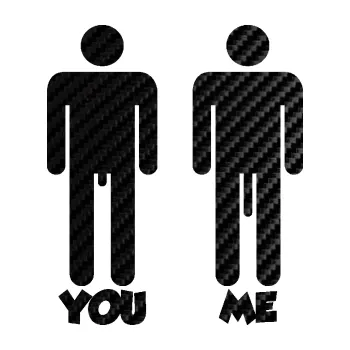 Autodoplněk Samolepka na auto You My tvůj a můj penis (50 - 3D karbon černý) NÁLEPKA, FÓLIE, POLEPY, TUNING, VLASTNÍ TEXT, TISK, AUTOSAMOLEPKY.cz, SAMOLEPKY, OBRÁZEK, LOGO, VÝROBA, PRODEJ