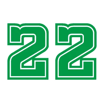 Polep vozidla Startovní číslo 22 typ 5 (12 - zelená) SAMOLEPKA NA AUTO, NÁLEPKA, FÓLIE, POLEP, TUNING, VLASTNÍ TEXT, TISK, AUTOSAMOLEPKY.cz, POLEPY, OBRÁZEK, LOGO, 3D STICKERS