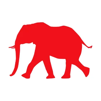 Samolepící dekorace SAMOLEPKA Slon 015 levá (10 - červená) NA AUTO, NÁLEPKA, FÓLIE, POLEP, TUNING, VLASTNÍ TEXT, TISK, AUTOSAMOLEPKY.cz, POLEPY, OBRÁZEK, LOGO, SAMOLEPKY