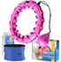 Obruč One Fitness OHA01 masážní hula hoop obruč se závažím + zeštíhlující pás BR125 fialová