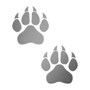 samolepka Tlapky 009 (42 - stříbrná metalíza) SAMOLEPKA NA AUTO, NÁLEPKA, FÓLIE, POLEP, TUNING, VLASTNÍ TEXT, TISK, AUTOSAMOLEPKY.cz, POLEPY, OBRÁZEK, LOGO, 3D STICKERS