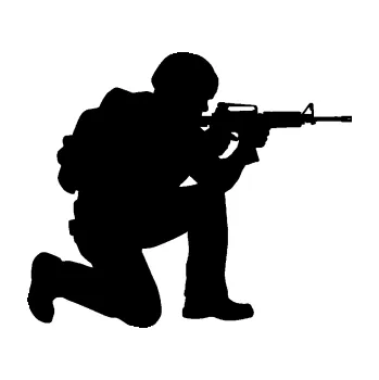 Samolepící dekorace SAMOLEPKA Voják 007 pravá (01 - černá) NA AUTO, NÁLEPKA, FÓLIE, POLEP, TUNING, VLASTNÍ TEXT, TISK, AUTOSAMOLEPKY.cz, POLEPY, OBRÁZEK, LOGO, SAMOLEPKY