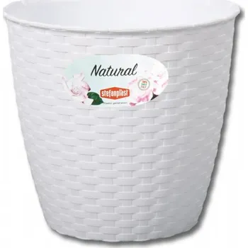 Květináč VETRO PLUS Květináč RATTAN, 24 cm, bílý