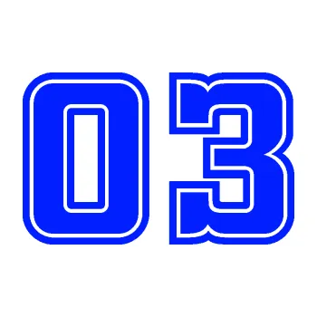 Polep vozidla Startovní číslo 03 typ 5 (19 - modrá dynamic) SAMOLEPKA NA AUTO, NÁLEPKA, FÓLIE, POLEP, TUNING, VLASTNÍ TEXT, TISK, AUTOSAMOLEPKY.cz, POLEPY, OBRÁZEK, LOGO, 3D STICKERS