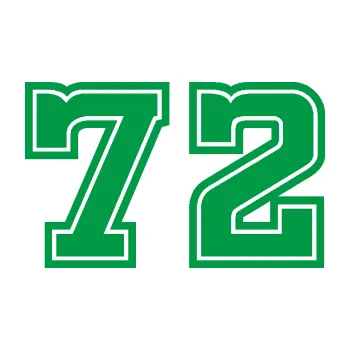 Polep vozidla Startovní číslo 72 typ 5 (12 - zelená) SAMOLEPKA NA AUTO, NÁLEPKA, FÓLIE, POLEP, TUNING, VLASTNÍ TEXT, TISK, AUTOSAMOLEPKY.cz, POLEPY, OBRÁZEK, LOGO, 3D STICKERS