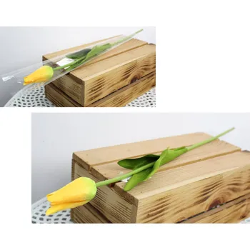 umělá květina Jednokvětý TULIPÁN ve fólii stonek 52 cm ŽLUTÝ