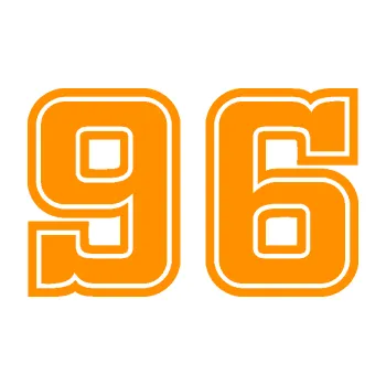 Polep vozidla Startovní číslo 96 typ 5 (06 - oranžová) SAMOLEPKA NA AUTO, NÁLEPKA, FÓLIE, POLEP, TUNING, VLASTNÍ TEXT, TISK, AUTOSAMOLEPKY.cz, POLEPY, OBRÁZEK, LOGO, 3D STICKERS
