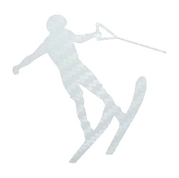 Polep vozidla SAMOLEPKA NA AUTO Vodní lyže 001 pravá (51 - 3D karbon bílý) NÁLEPKA, FÓLIE, POLEP, TUNING, VLASTNÍ TEXT, TISK, AUTOSAMOLEPKY.cz, POLEPY, OBRÁZEK, LOGO, SAMOLEPKY