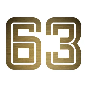 Polep vozidla Startovní číslo 63 typ 7 (64 - škrábaný kov zlatý) SAMOLEPKA NA AUTO, NÁLEPKA, FÓLIE, POLEP, TUNING, VLASTNÍ TEXT, TISK, AUTOSAMOLEPKY.cz, POLEPY, OBRÁZEK, LOGO, 3D STICKERS