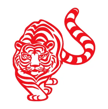 Polep vozidla SAMOLEPKA Tygr 011 levá (10 - červená) NA AUTO, NÁLEPKA, FÓLIE, POLEP, TUNING, VLASTNÍ TEXT, TISK, AUTOSAMOLEPKY.cz, POLEPY, OBRÁZEK, LOGO, SAMOLEPKY