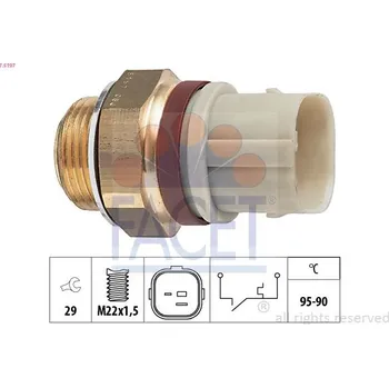 Ventilátor topení a klimatizace Teplotní spínač, větrák chladiče FACET 7.5197