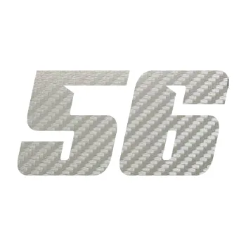 Polep vozidla Startovní číslo 56 typ 6 (52 - 3D karbon stříbrný) SAMOLEPKA NA AUTO, NÁLEPKA, FÓLIE, POLEP, TUNING, VLASTNÍ TEXT, TISK, AUTOSAMOLEPKY.cz, POLEPY, OBRÁZEK, LOGO, 3D STICKERS