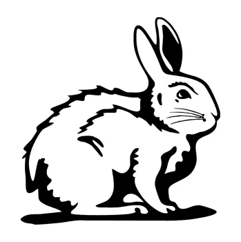 Samolepící dekorace SAMOLEPKA Zajíček 001 pravá (01 - černá) NA AUTO, NÁLEPKA, FÓLIE, POLEP, TUNING, VLASTNÍ TEXT, TISK, AUTOSAMOLEPKY.cz, POLEPY, OBRÁZEK, LOGO, SAMOLEPKY