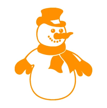 Samolepící dekorace SAMOLEPKA Sněhulák 002 pravá vánoční dekor (06 - oranžová) NA AUTO, NÁLEPKA, FÓLIE, POLEP, TUNING, VLASTNÍ TEXT, TISK, AUTOSAMOLEPKY.cz, POLEPY, OBRÁZEK, LOGO, SAMOLEPKY