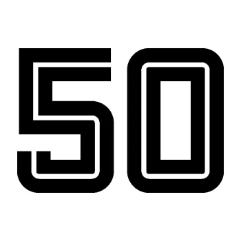 Polep vozidla Startovní číslo 50 typ 7 (01 - černá) SAMOLEPKA NA AUTO, NÁLEPKA, FÓLIE, POLEP, TUNING, VLASTNÍ TEXT, TISK, AUTOSAMOLEPKY.cz, POLEPY, OBRÁZEK, LOGO, 3D STICKERS