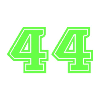 Polep vozidla Startovní číslo 44 typ 5 (71 - Fluorescentní zelená) SAMOLEPKA NA AUTO, NÁLEPKA, FÓLIE, POLEP, TUNING, VLASTNÍ TEXT, TISK, AUTOSAMOLEPKY.cz, POLEPY, OBRÁZEK, LOGO, 3D STICKERS