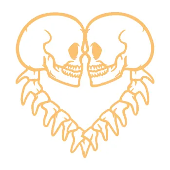 Samolepicí dekorace na vozidlo Zamilované kostry 002 v srdíčku (08 - béžová) SAMOLEPKA NA AUTO, NÁLEPKA, FÓLIE, POLEP, TUNING, VLASTNÍ TEXT, TISK, AUTOSAMOLEPKY.cz, POLEPY, OBRÁZEK, LOGO, 3D STICKERS