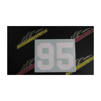 Polep vozidla SAMOLEPKA Startovní číslo 95 (10 - červená) NA AUTO, NÁLEPKA, FÓLIE, POLEP, TUNING, VLASTNÍ TEXT, TISK, AUTOSAMOLEPKY.cz, POLEPY, OBRÁZEK, LOGO, SAMOLEPKY