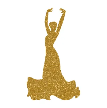 Samolepicí dekorace na vozidlo Tanec 006 levá tanečnice flamenca (92 - Ultra Metalic zlatá) SAMOLEPKA NA AUTO, NÁLEPKA, FÓLIE, POLEP, TUNING, VLASTNÍ TEXT, TISK, AUTOSAMOLEPKY.cz, POLEPY, OBRÁZEK, LOGO, 3D STICKERS