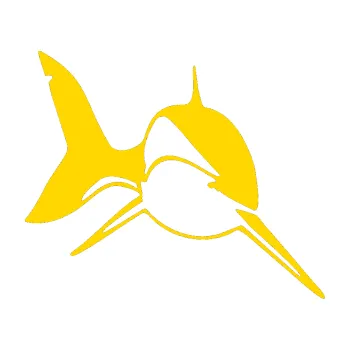 Autodoplněk Samolepka na auto Žralok 004 pravá (13 - jasně žlutá) NÁLEPKA, FÓLIE, POLEPY, TUNING, VLASTNÍ TEXT, TISK, AUTOSAMOLEPKY.cz, SAMOLEPKY, OBRÁZEK, LOGO, VÝROBA, PRODEJ