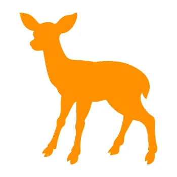 Samolepící dekorace Srneček 001 levá (06 - oranžová) SAMOLEPKA NA AUTO, NÁLEPKA, FÓLIE, POLEP, TUNING, VLASTNÍ TEXT, TISK, AUTOSAMOLEPKY.cz, POLEPY, OBRÁZEK, LOGO, 3D STICKERS