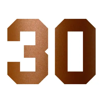 Polep vozidla Startovní číslo 30 (44 - měděná metalíza) SAMOLEPKA NA AUTO, NÁLEPKA, FÓLIE, POLEP, TUNING, VLASTNÍ TEXT, TISK, AUTOSAMOLEPKY.cz, POLEPY, OBRÁZEK, LOGO, 3D STICKERS