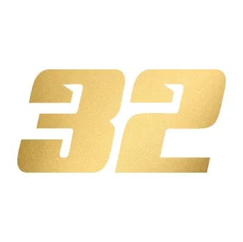 Polep vozidla Startovní číslo 32 typ 6 (43 - zlatá metalíza) SAMOLEPKA NA AUTO, NÁLEPKA, FÓLIE, POLEP, TUNING, VLASTNÍ TEXT, TISK, AUTOSAMOLEPKY.cz, POLEPY, OBRÁZEK, LOGO, 3D STICKERS