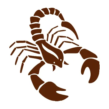 Samolepící dekorace Štír zvěrokruh 005 pravá (15 - hnědá) SAMOLEPKA NA AUTO, NÁLEPKA, FÓLIE, POLEP, TUNING, VLASTNÍ TEXT, TISK, AUTOSAMOLEPKY.cz, POLEPY, OBRÁZEK, LOGO, 3D STICKERS