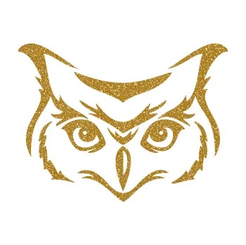 Samolepicí dekorace na vozidlo Sova 002 hlava (92 - Ultra Metalic zlatá) SAMOLEPKA NA AUTO, NÁLEPKA, FÓLIE, POLEP, TUNING, VLASTNÍ TEXT, TISK, AUTOSAMOLEPKY.cz, POLEPY, OBRÁZEK, LOGO, 3D STICKERS