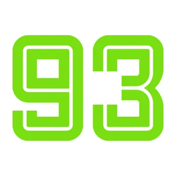 Polep vozidla Startovní číslo 93 typ 7 (04 - zelená kawasaki) SAMOLEPKA NA AUTO, NÁLEPKA, FÓLIE, POLEP, TUNING, VLASTNÍ TEXT, TISK, AUTOSAMOLEPKY.cz, POLEPY, OBRÁZEK, LOGO, 3D STICKERS