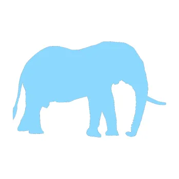 Samolepící dekorace Slon 001 pravá (03 - světle modrá) SAMOLEPKA NA AUTO, NÁLEPKA, FÓLIE, POLEP, TUNING, VLASTNÍ TEXT, TISK, AUTOSAMOLEPKY.cz, POLEPY, OBRÁZEK, LOGO, 3D STICKERS