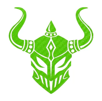 Samolepící dekorace Vikingská helma (58 - 3D karbon zelený kawasaki) SAMOLEPKA NA AUTO, NÁLEPKA, FÓLIE, POLEP, TUNING, VLASTNÍ TEXT, TISK, AUTOSAMOLEPKY.cz, POLEPY, OBRÁZEK, LOGO, 3D STICKERS