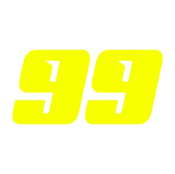 Polep vozidla Startovní číslo 99 typ 6 (70 - Fluorescentní žlutá) SAMOLEPKA NA AUTO, NÁLEPKA, FÓLIE, POLEP, TUNING, VLASTNÍ TEXT, TISK, AUTOSAMOLEPKY.cz, POLEPY, OBRÁZEK, LOGO, 3D STICKERS