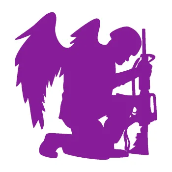 Polep vozidla SAMOLEPKA Voják 015 pravá modlící se s křídly (14 - fialová) NA AUTO, NÁLEPKA, FÓLIE, POLEP, TUNING, VLASTNÍ TEXT, TISK, AUTOSAMOLEPKY.cz, POLEPY, OBRÁZEK, LOGO, SAMOLEPKY